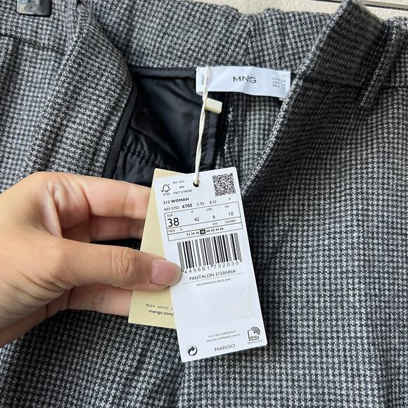 NWT MANGO Gray Slim Fit Wool Suit Trousers Size US 6 - Picture 6 of 6